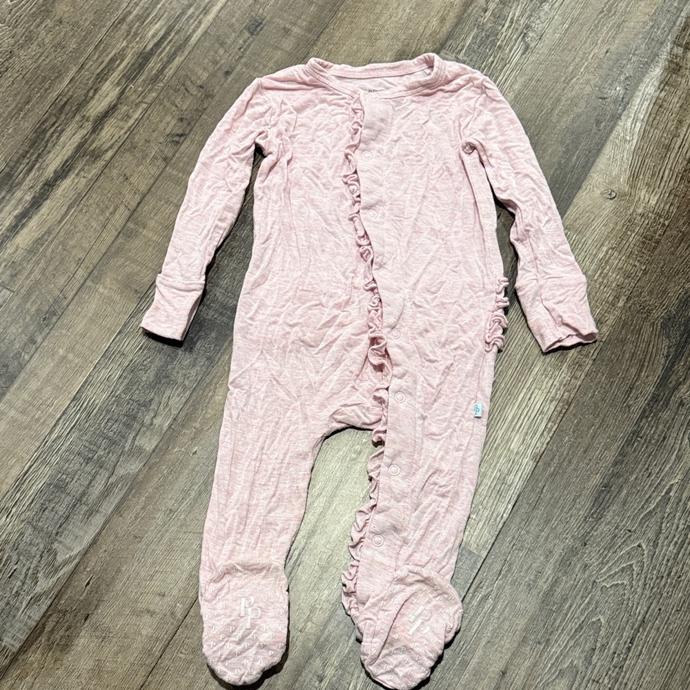 Posh Peanut Light Pink Ruffled Footie